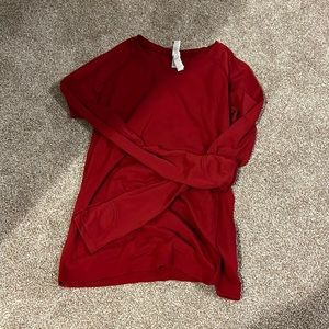 athleta red long sleeve active shirt